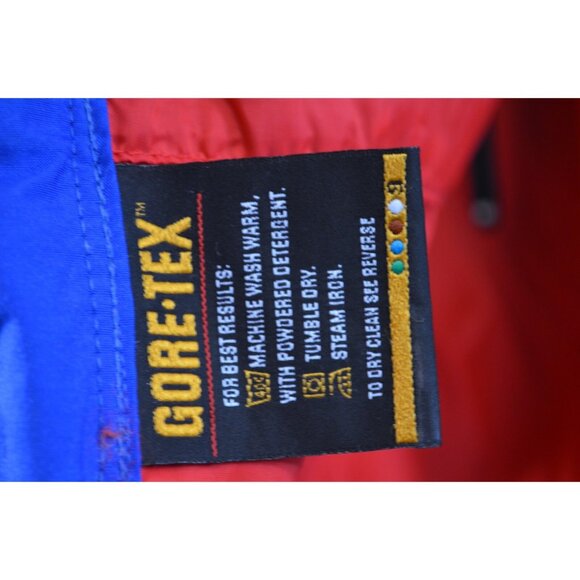 Taiga GoreTex Jacket Mens Large Blue Red Yellow Hooded Outdoor Rainwear Vtg 90s - Picture 8 of 9